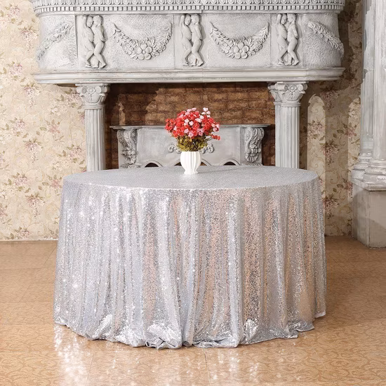 New Sequin Embroidery Table Cover Tablecloth for Wedding Banquet