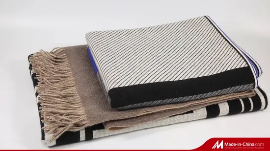 Manta tejida de ocio 100% cachemir liso para invierno